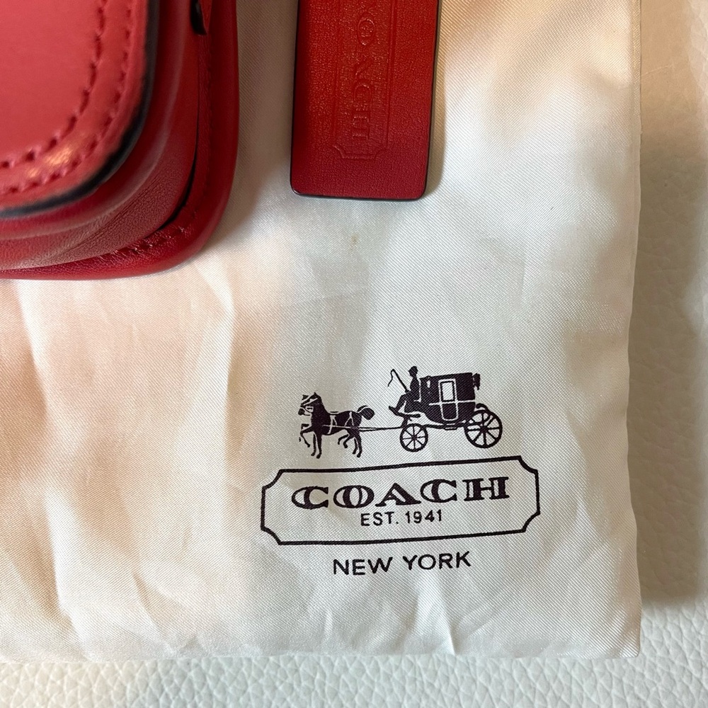 Coach Red Leather Crossbody Bag - Picture 5 of 9